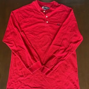 Red Long Sleeve Chaps Ralph Lauren Henley Shirt. NEVER WORN!!